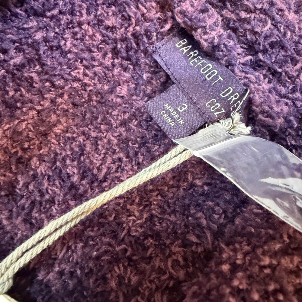 Barefoot Dreams CozyChic Adult Robe Amethyst Plum Flint Purple B509 Size 3 NWT - Picture 5 of 13